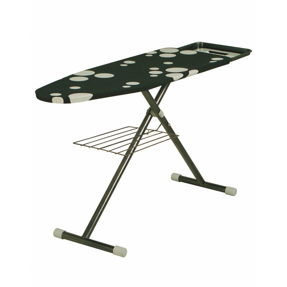 QUID BACO Tabla De Planchar 132X46CM Negro Decorado Fácil de limpiar 2 posiciones de elevación automática