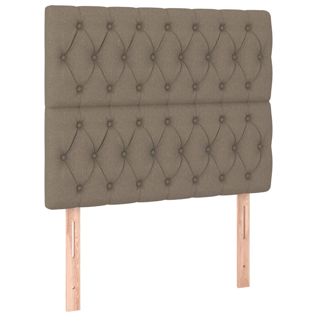 vidaXL Cabecero con luces LED tela gris taupe 100x7x118/128 cm