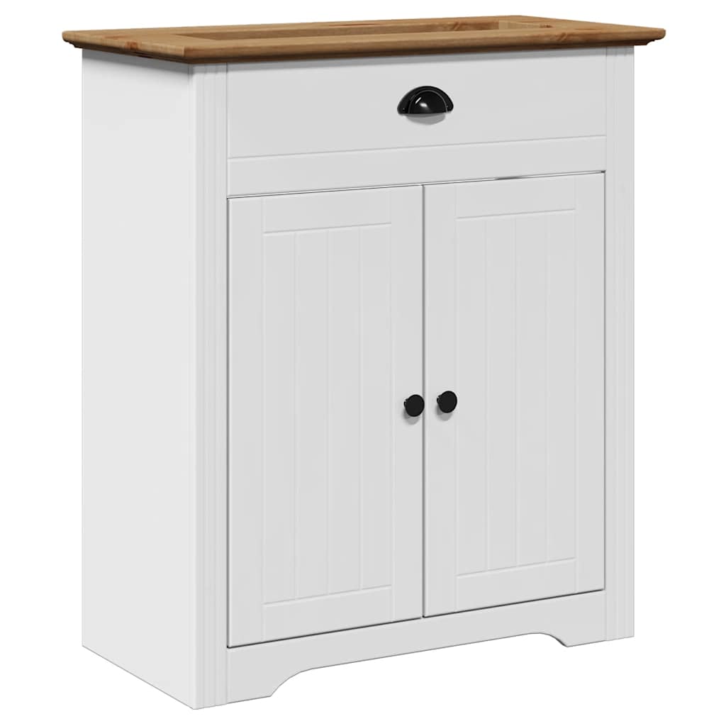 vidaXL Mueble de lavabo de baño BODO blanco y marrón 70x35x80 cm