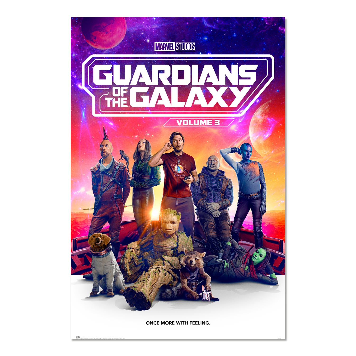 Grupo Erik Marvel Guardianes de la Galaxia Vol 3 Once More With Feeling Póster – 91 x 61,5 cm – Se envía enrollado – Póster de arte – Pósters e impresiones – Pósteres de pared
