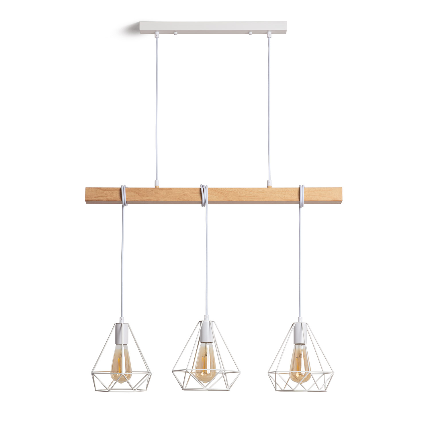 Ledkia Lámpara Colgante Metal Sardo 3 Focos Estilo Industrial y Retro