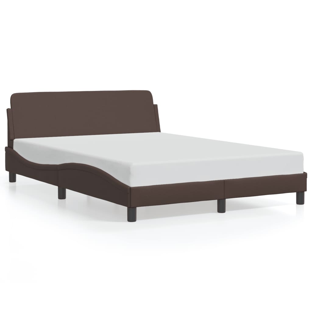 vidaXL Estructura de cama Dover cuero sintético marrón 140x190cm
