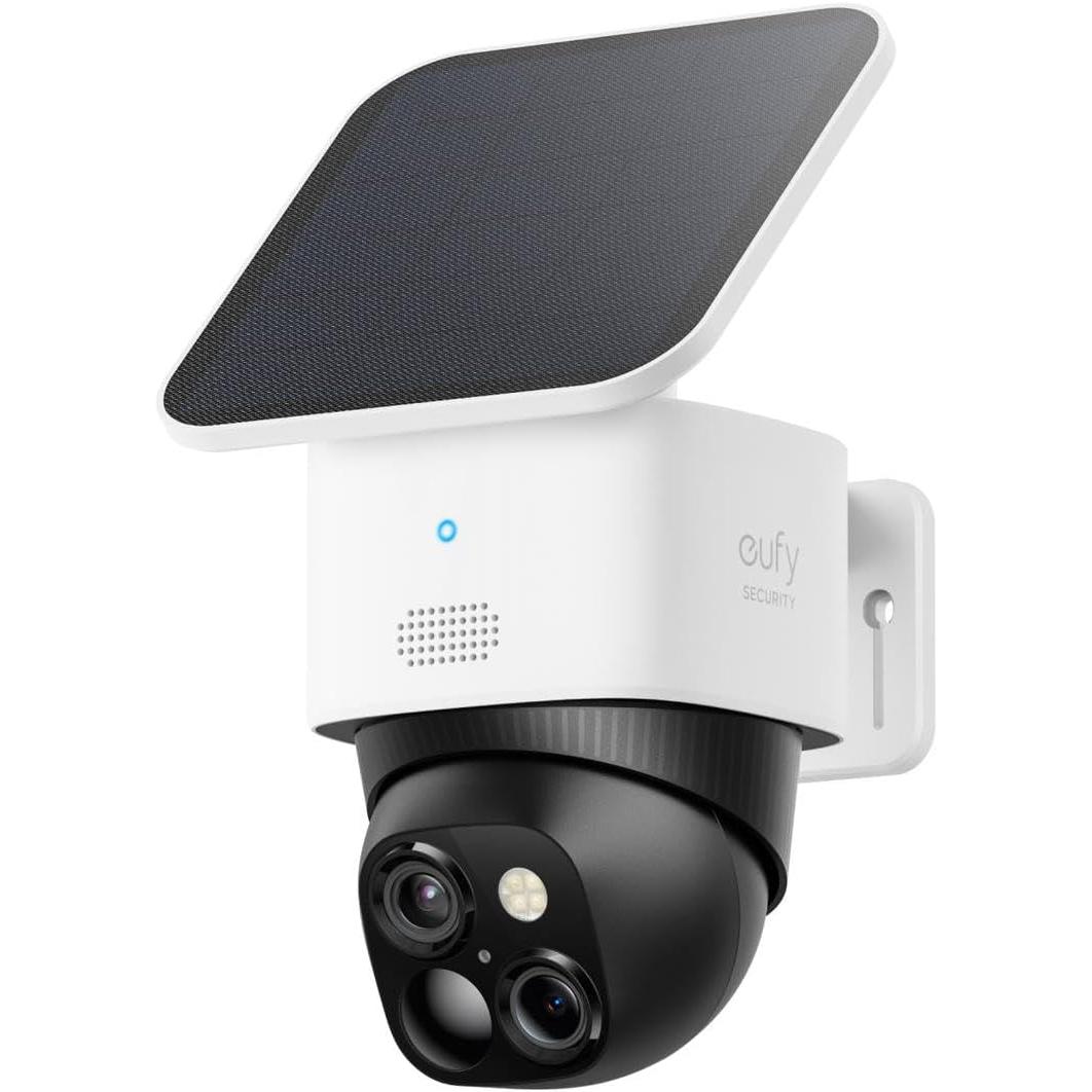 eufy Security SoloCam S340, 3K Camara vigilancia WiFi Exterior Solar, Camara vigilancia WiFi Exterior, vigilancia de 360°, Wi-Fi 2,4 GHz, sin cuotas mensuales, Compatible con HomeBase 3