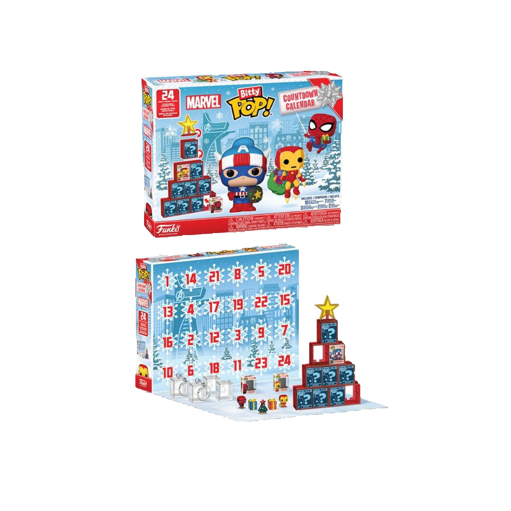 FUNKO BITTY POP! MARVEL HOLIDAY – CALENDARIO DE ADVIENTO, 87003, TIENDA CON LICENCIA OFICIAL, ENVÍO 24-48 HORAS PENÍNSULA, FIGURA, MUÑECO, JUGUETE, CABEZÓN