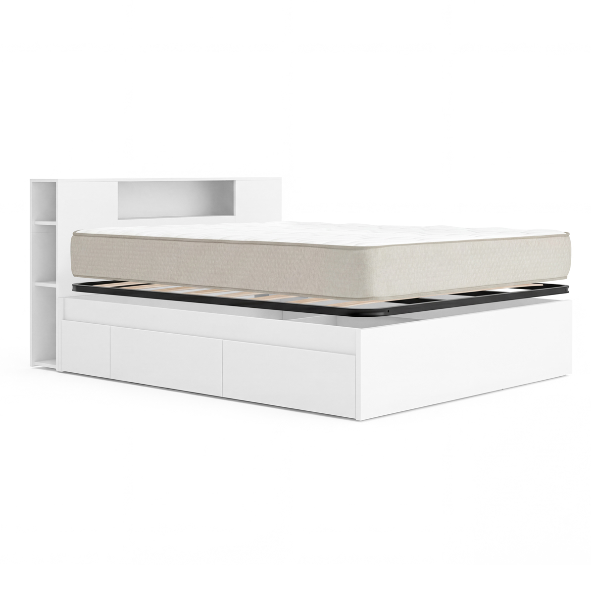 Pack ahorro matrimonio Cama compacta, Cabecero Ten, Colchón viscoelástico Nova Plus y Somier 150 x 190 cm
