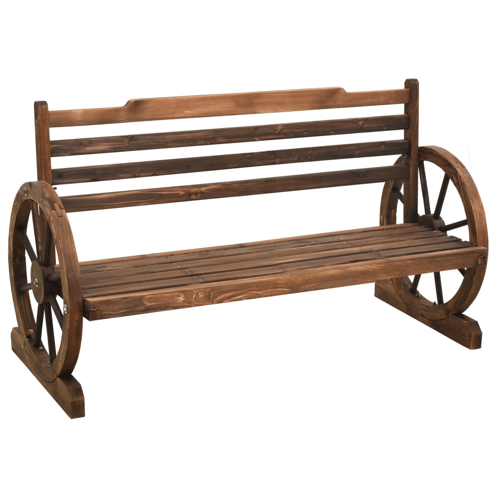 vidaXL Banco de jardín madera maciza de abeto 112 cm
