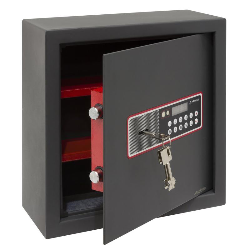 ARREGUI Cover 172060 Caja fuerte para camuflar en falso fondo de armario, Caja fuerte con apertura electrónica y llave, Caja de seguridad camuflada, Caja fuerte invisible, 35x35x15 cm, 11 L