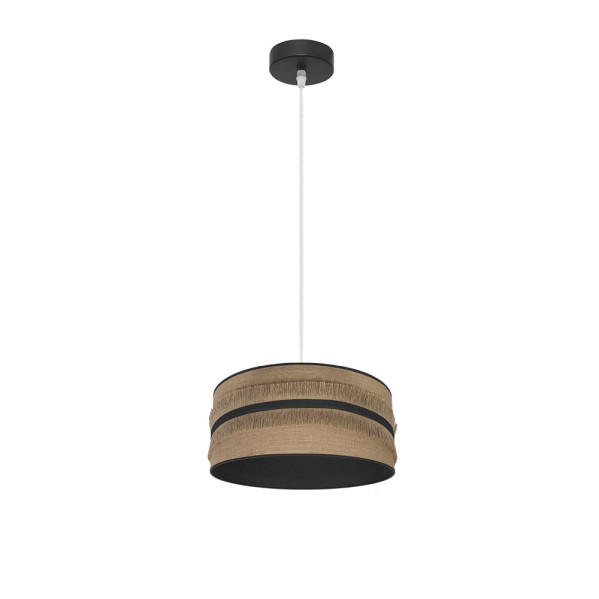 Colgante natalia 1xe27 negro/saco-negro regx30x30 cm