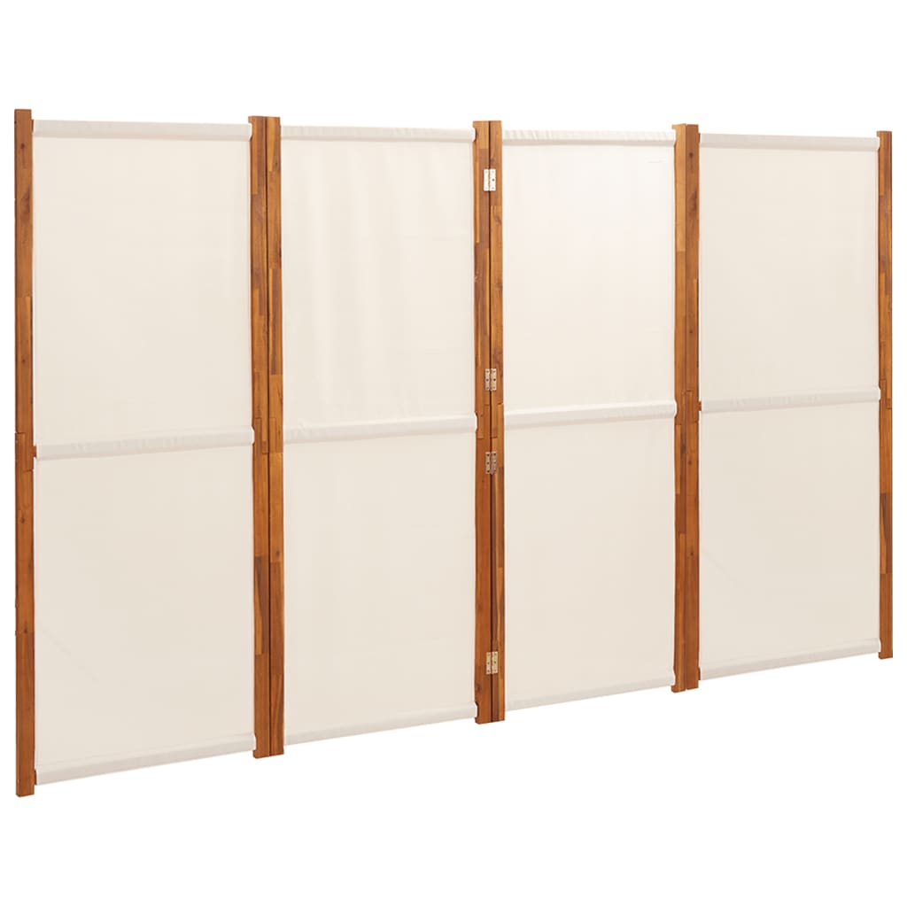 vidaXL Biombo divisor de 4 paneles 280x180 cm en color Gris claro/Taupé/Blanco crema y más