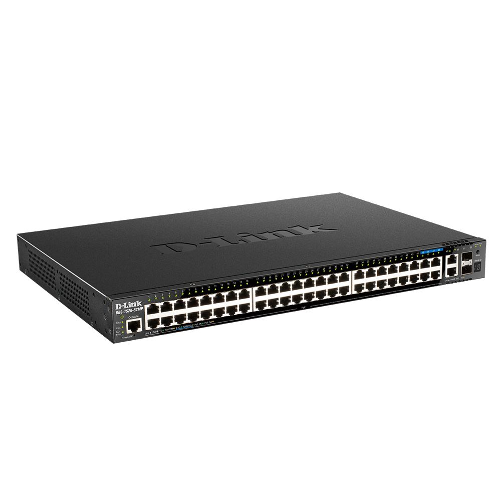 D-Link DGS-1520-52MP Gestionado L3 Gigabit Ethernet (10/100/1000) Energía sobre Ethernet (PoE) 1U Ne