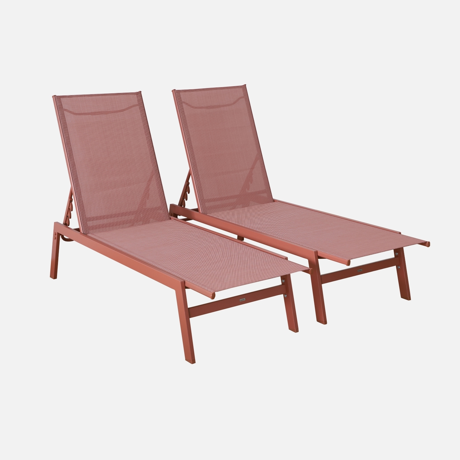 sweeek - Tumbona de acero multi posiciones, set de 2 , Flora , 155x59x106