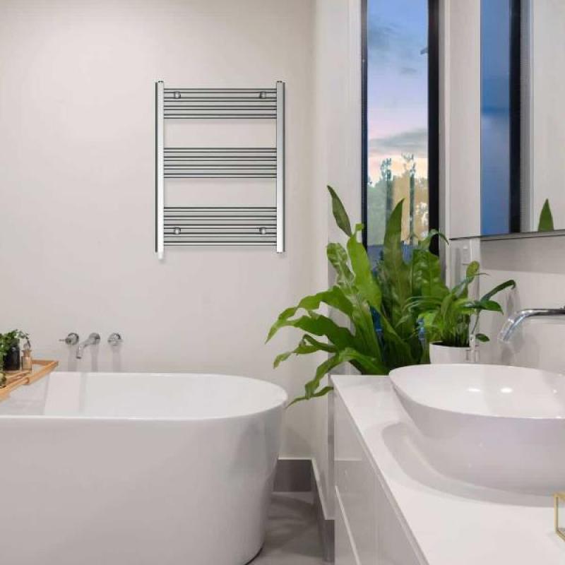 Haeger TW-30C.004A, Toallero eléctrico 80X60cm con calentamiento rápido y diseño de bajo consumo para el confort en el baño, Pla