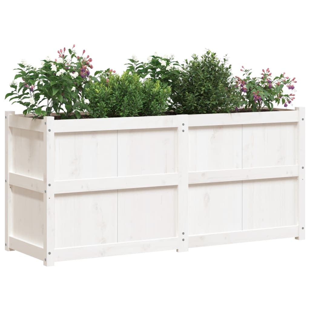 vidaXL Jardinera de madera de pino impregnada 150x50x70 cm Color Pino natural,  Pino blanco,  Marrón pino y mas