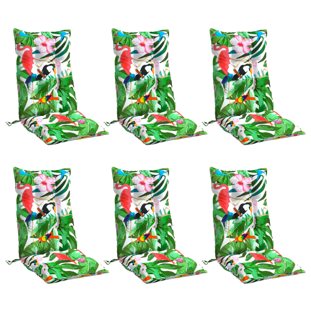 vidaXL Cojines de silla con respaldo alto 6 uds tela Oxford multicolor