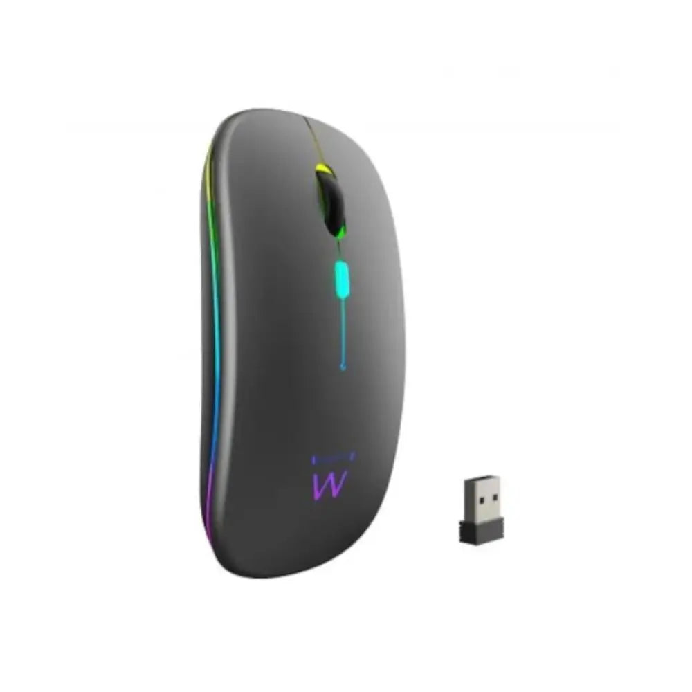 Ratón Ewent EW3242 Inalámbrico Bluetooth 5.2 1600 DPI Negro Gris RGB Recargable
