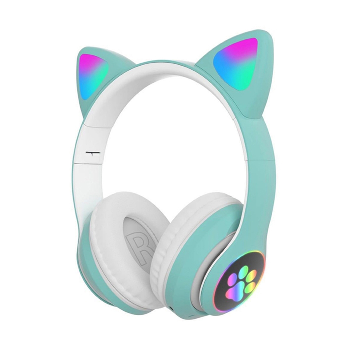 Smartek - Auriculares infantiles Smartek TWS-CAT con orejas de luz LED Verde