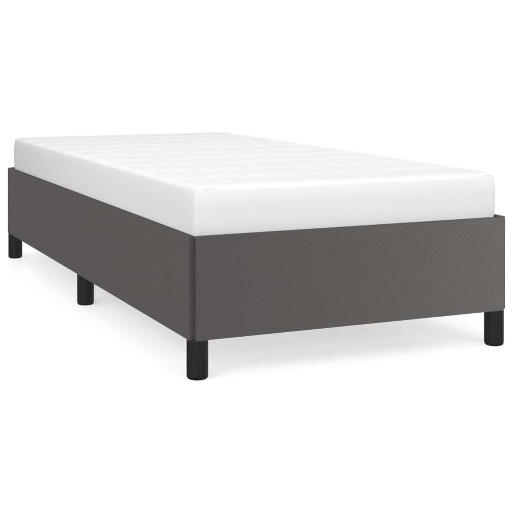 vidaXL Estructura de cama sin colchón cuero sintético gris 90x190 cm
