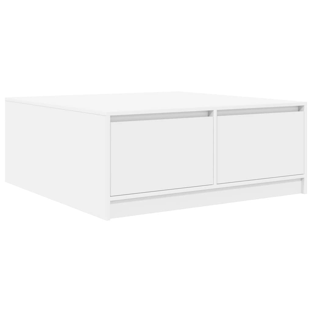 vidaXL Mesa de centro con cajones blanca 100x100x40 cm