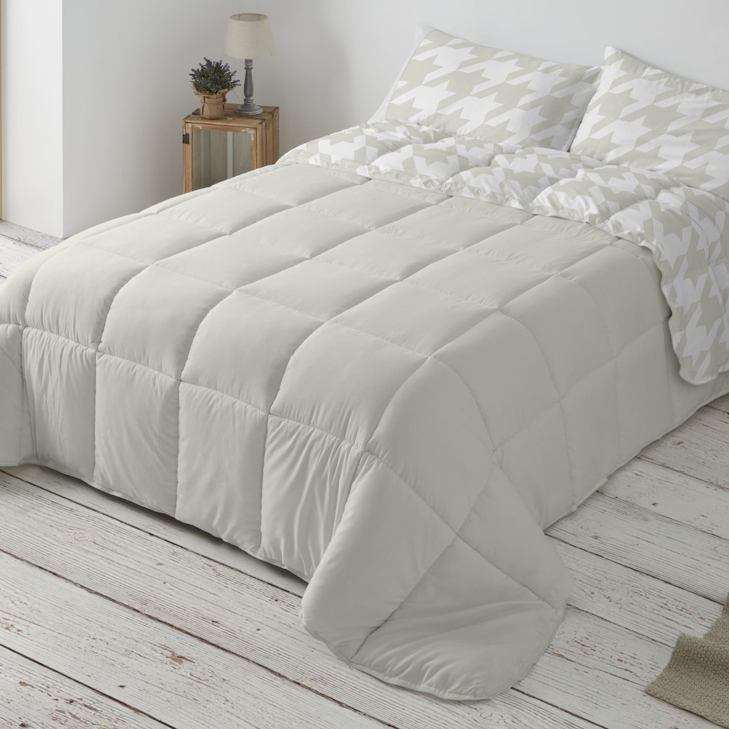 Edredón Nórdico Geométrico de Invierno | 300gr/m² Extra Cálido | 100% Poliéster | 5 Medidas Disponibles | Diseño Pata de Gallo