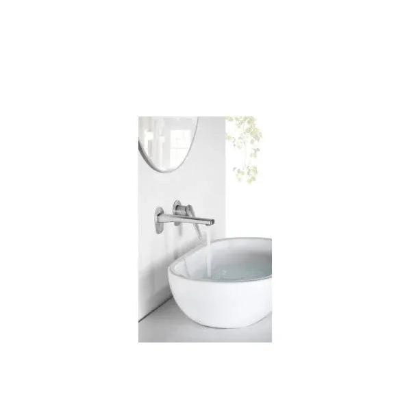 IMEX DELOS GLD055/AC Grifo monomando empotrado para lavabo hecho de acero inoxidable con acabado satinado