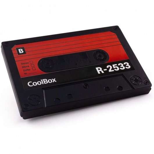 Coolbox slimchase r-2533 retro caja externa disco ssd y hdd 2.5” sata a usb 3.0 - diseño cassette de audio