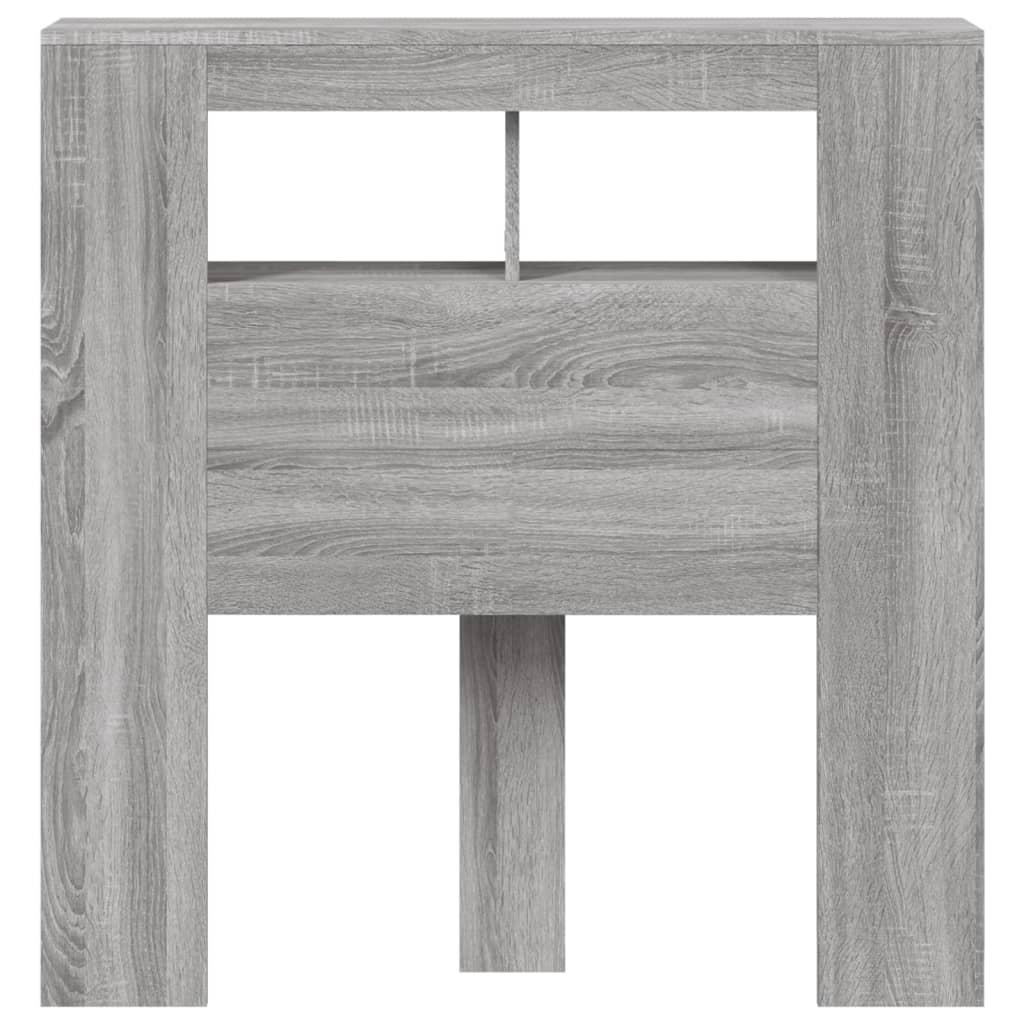vidaXL Cabecero LED madera ingeniería gris Sonoma 100x18,5x103,5 cm