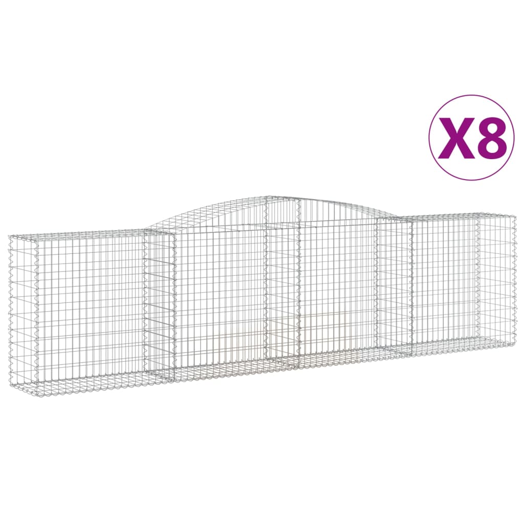 Vidaxl Cestas de Gaviones de Hierro Galvanizado - Pack de 8 - Varios Tamaños Disponibles