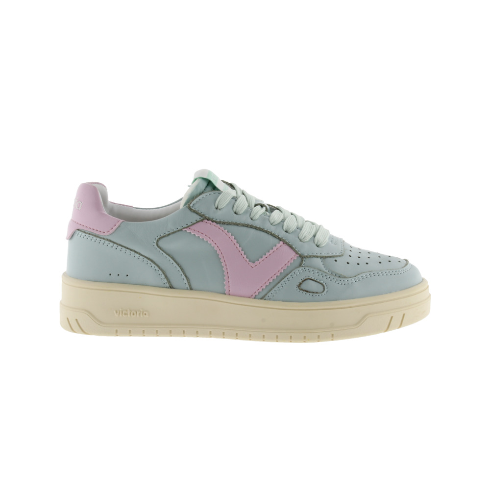 Victoria Seúl Zapatillas de piel con piezas en contraste 1257132
