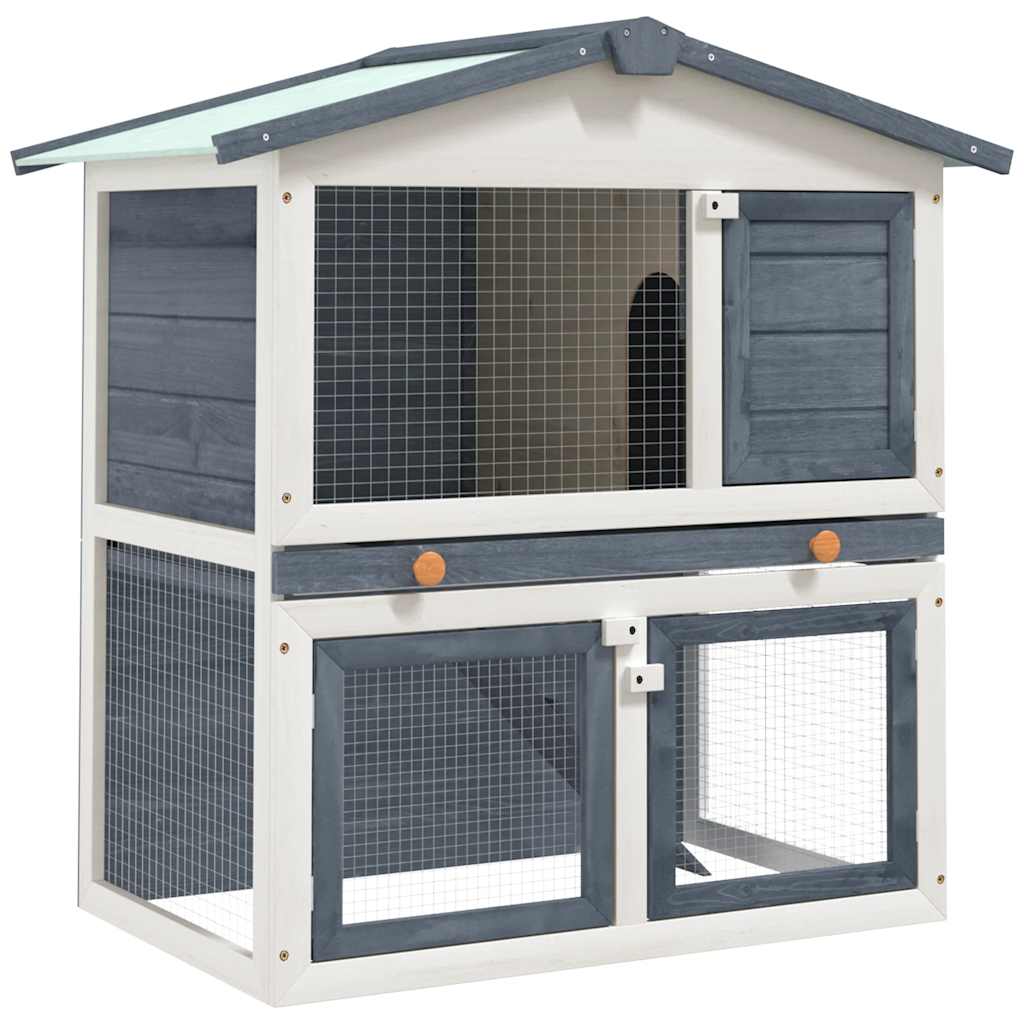 vidaXL Casa de animales pequeños jaula conejera 3 puertas