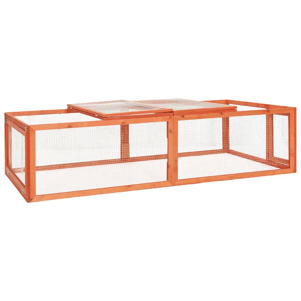 vidaXL Madera Maciza de Abeto Conejera Mascotas Jaula Conejo Casita Cobertizo Dimensiones 124 x 120 x 60 cm, 183 x 90 x 46.5 cm