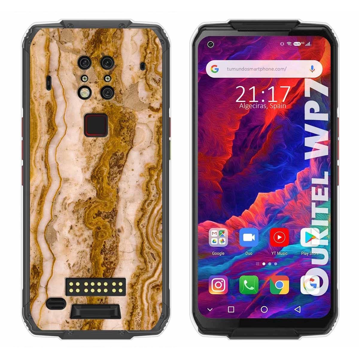 Tumundosmartphone Funda Gel Tpu para Oukitel Wp7 diseño Mármol 10 Dibujos