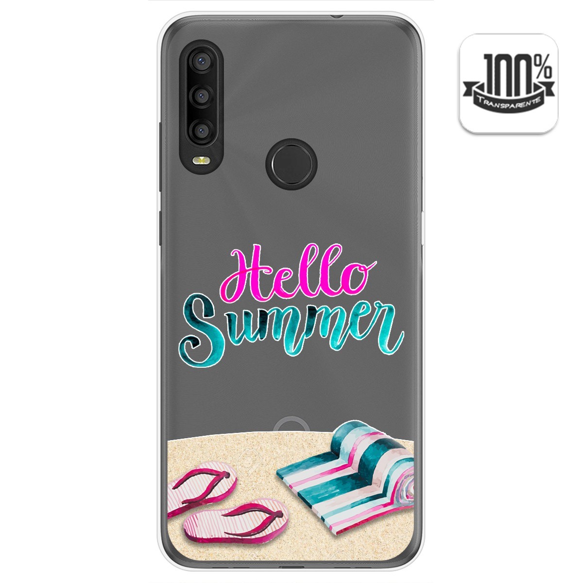 Tumundosmartphone Funda Gel Transparente para Alcatel 1SE 2020 diseño Summer Dibujos