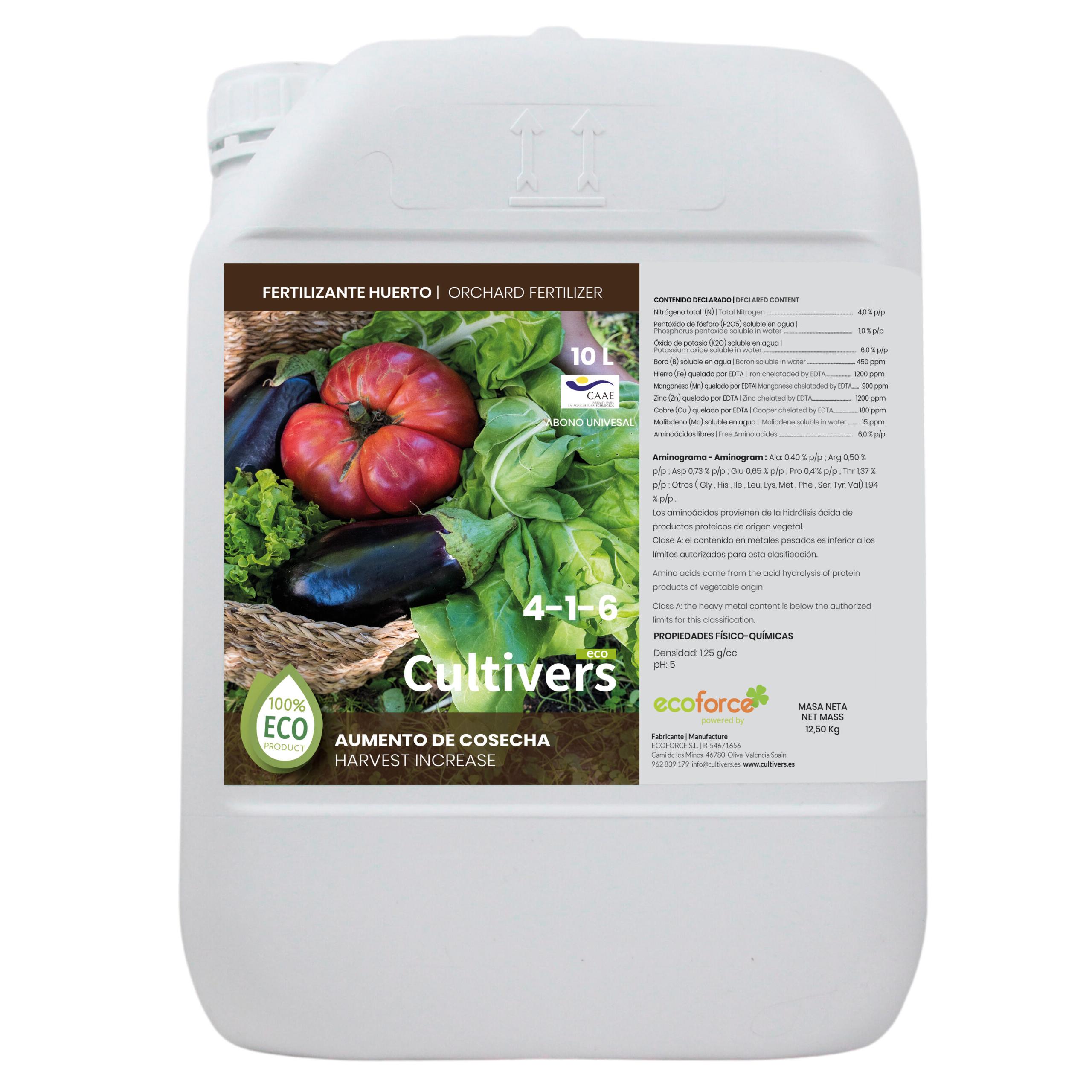 CULTIVERS Abono Frutales Líquido Ecológico 10 L