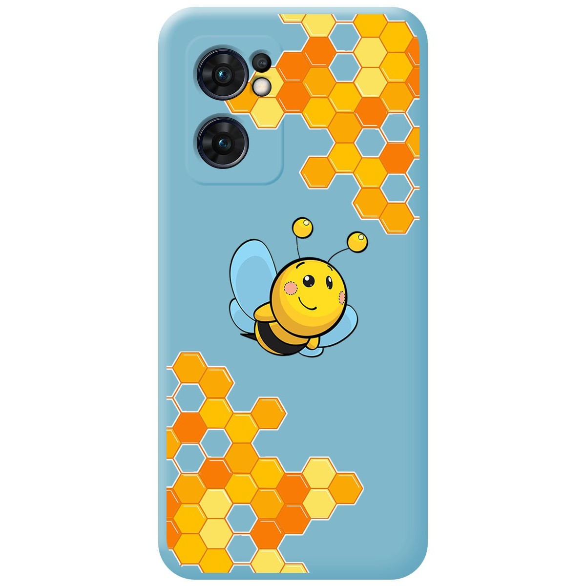 Funda Silicona Líquida Azul para Oppo Find X5 Lite 5G diseño Abeja Dibujos