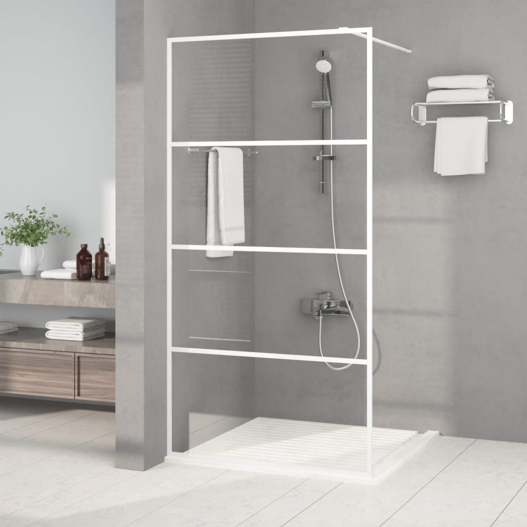 vidaXL Mampara de Ducha Vidrio ESG Transparente Baño Cuarto Accesorios Color Negro,  Blanco,  Plateado y mas