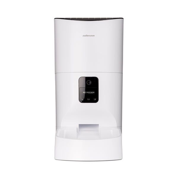 Mellerware - Comedero Automático Petto Eat con Cámara HD y Grabación de Voz, Dispensador Comida cuenco App WiFi 2.4GHz Apto Lavavajillas, Programable, Perros, Gatos, Animales, Mascotas