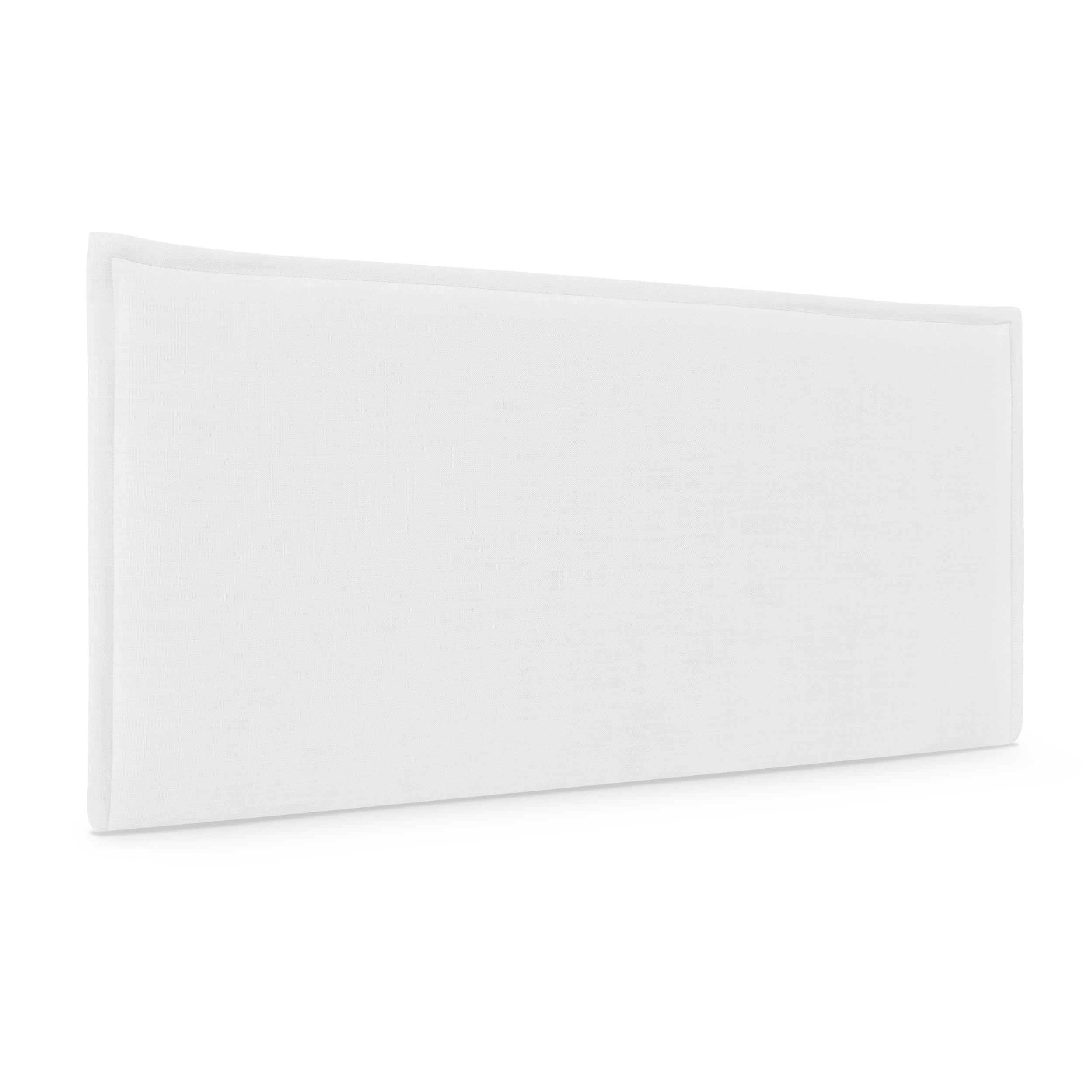 DHOME Cabecero de Lino Natural Liso con Ribete Cabezal Tapizado Cama Dormitorio Moderno Top Trending (Blanco Lino)