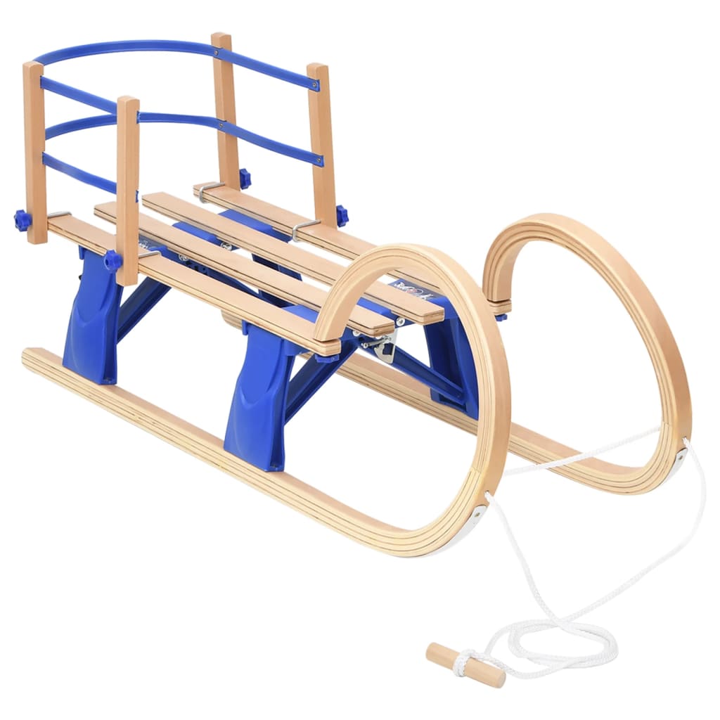 vidaXL Trineo Plegable Madera Contrachapada 110 cm Nieve Viajes Modelo con respaldo, sin respaldo