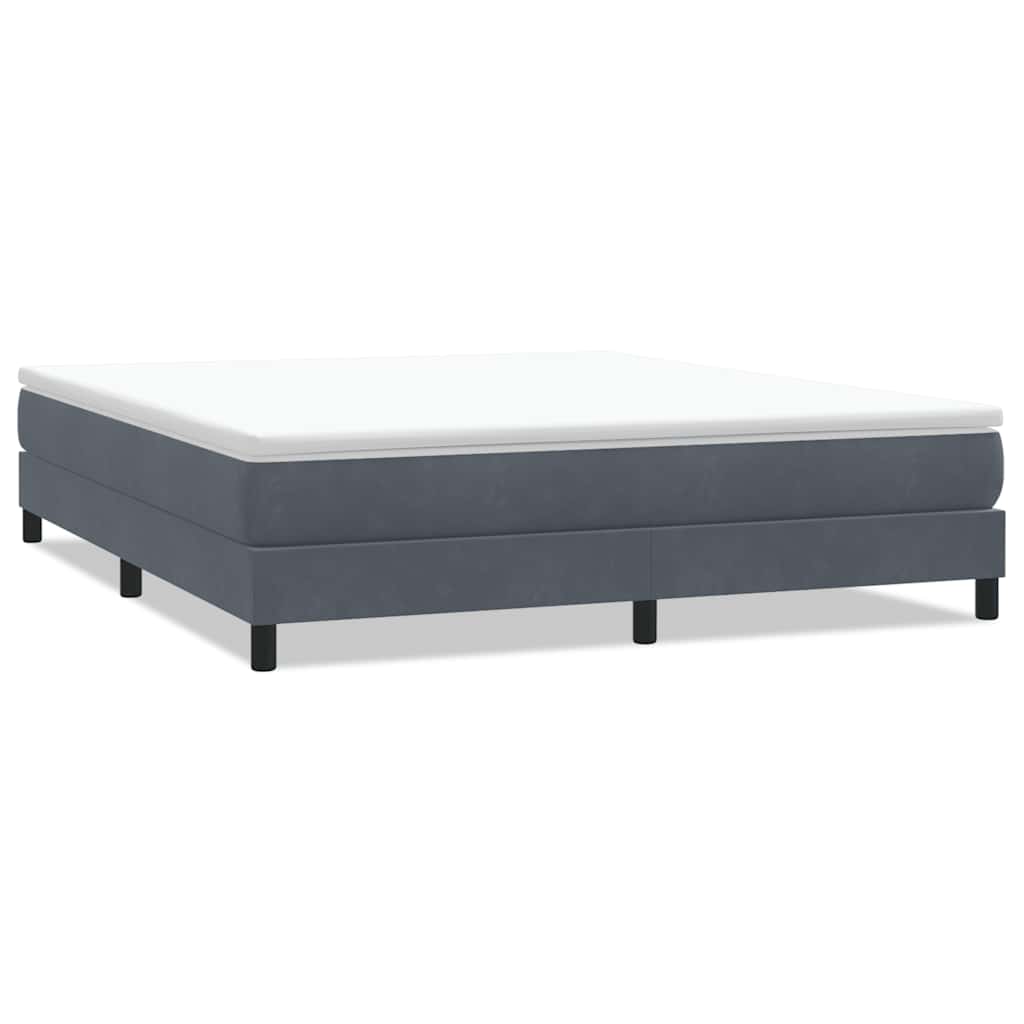 vidaXL Cama box spring sin colchón terciopelo gris oscuro 180x220 cm