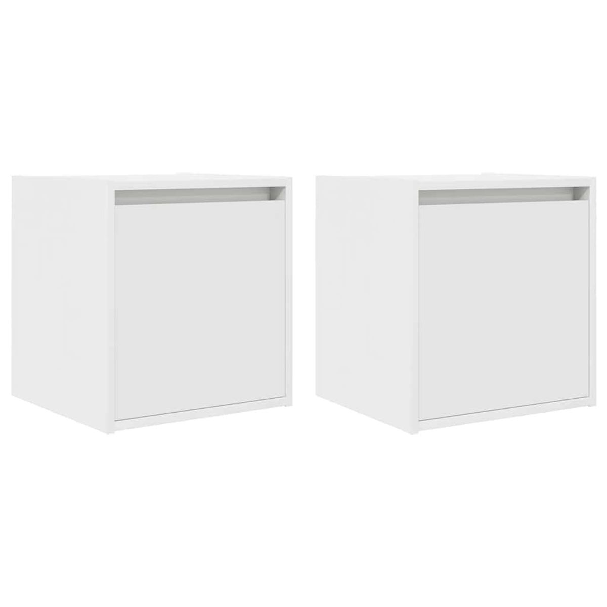Pack de 2 mesitas de noche Camelia con puerta blanco 40x38x34 cm