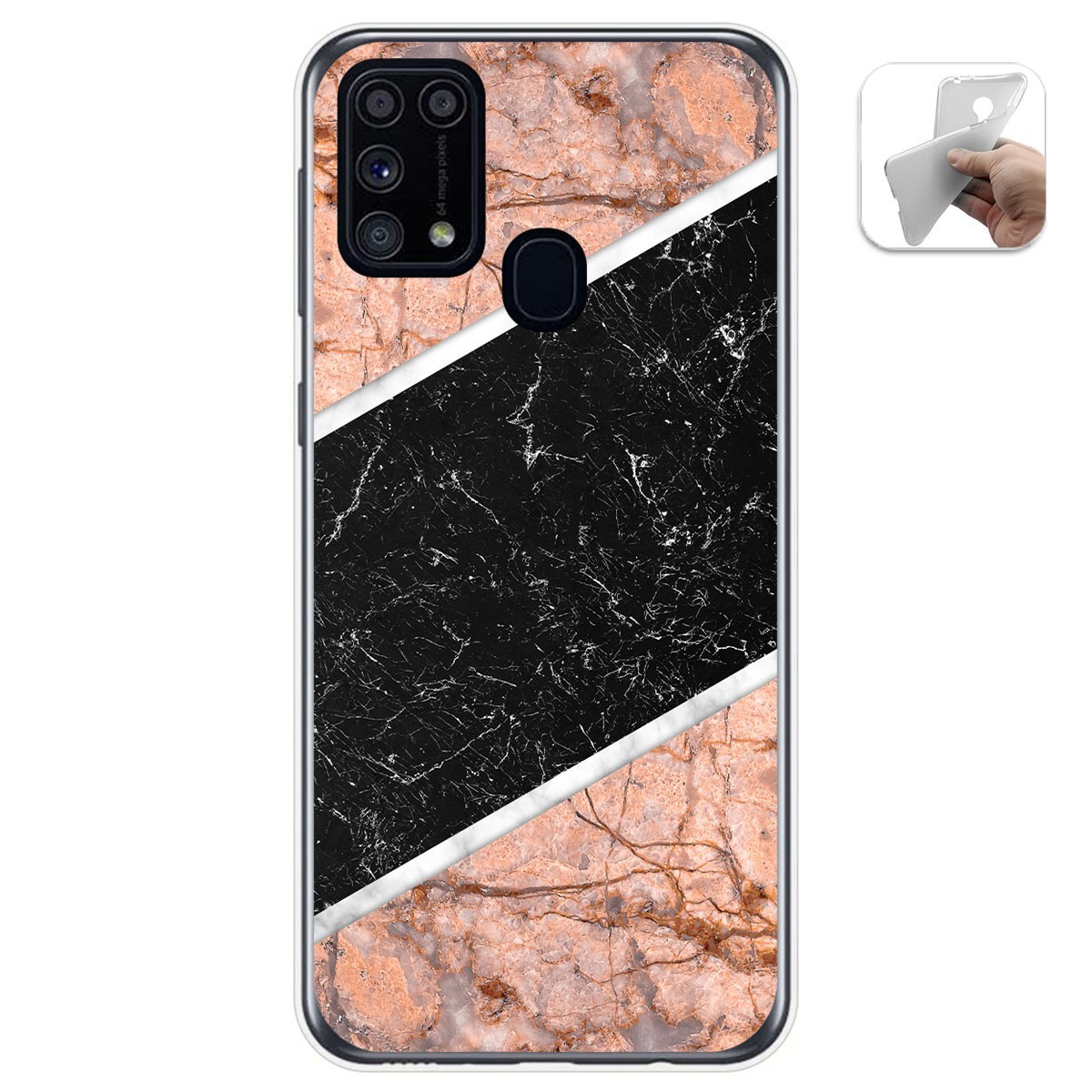 Tumundosmartphone Funda Gel Tpu para Samsung Galaxy M31 diseño Mármol 07 Dibujos
