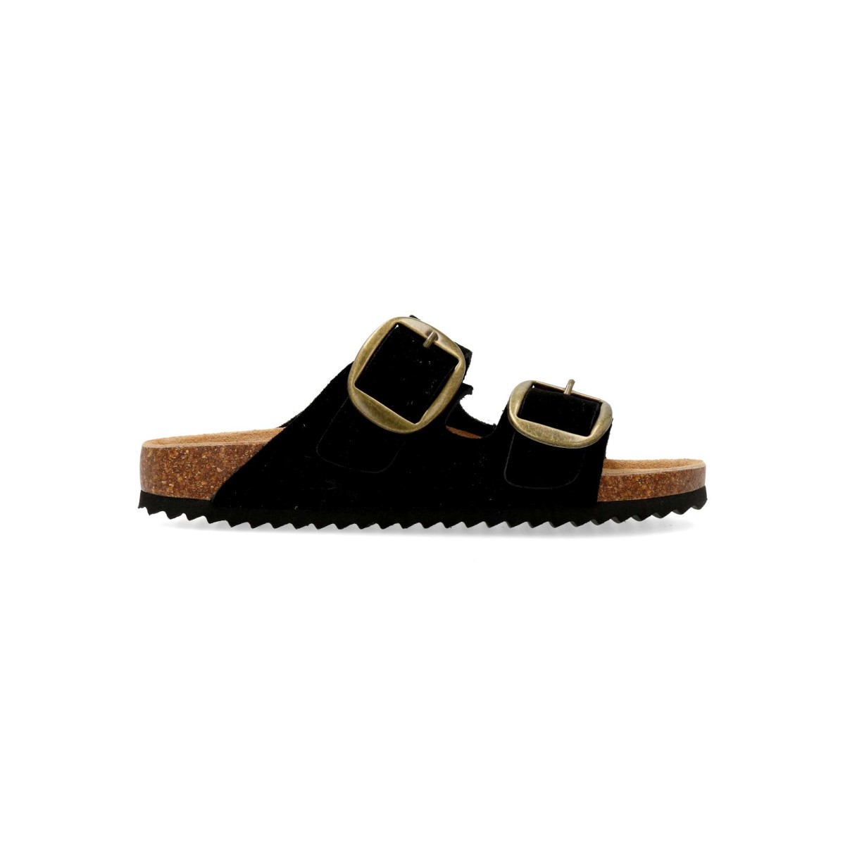 Xti - Sandalias de mujer bio piel con hebillas ajustables, suela EVA antideslizante y planta acolchada en negro