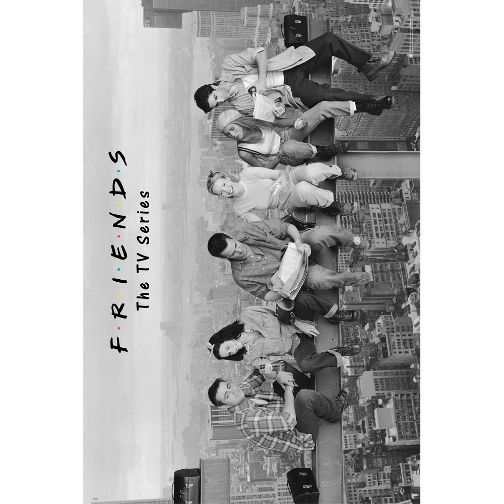 Poster friends lunch on a skyscraper
