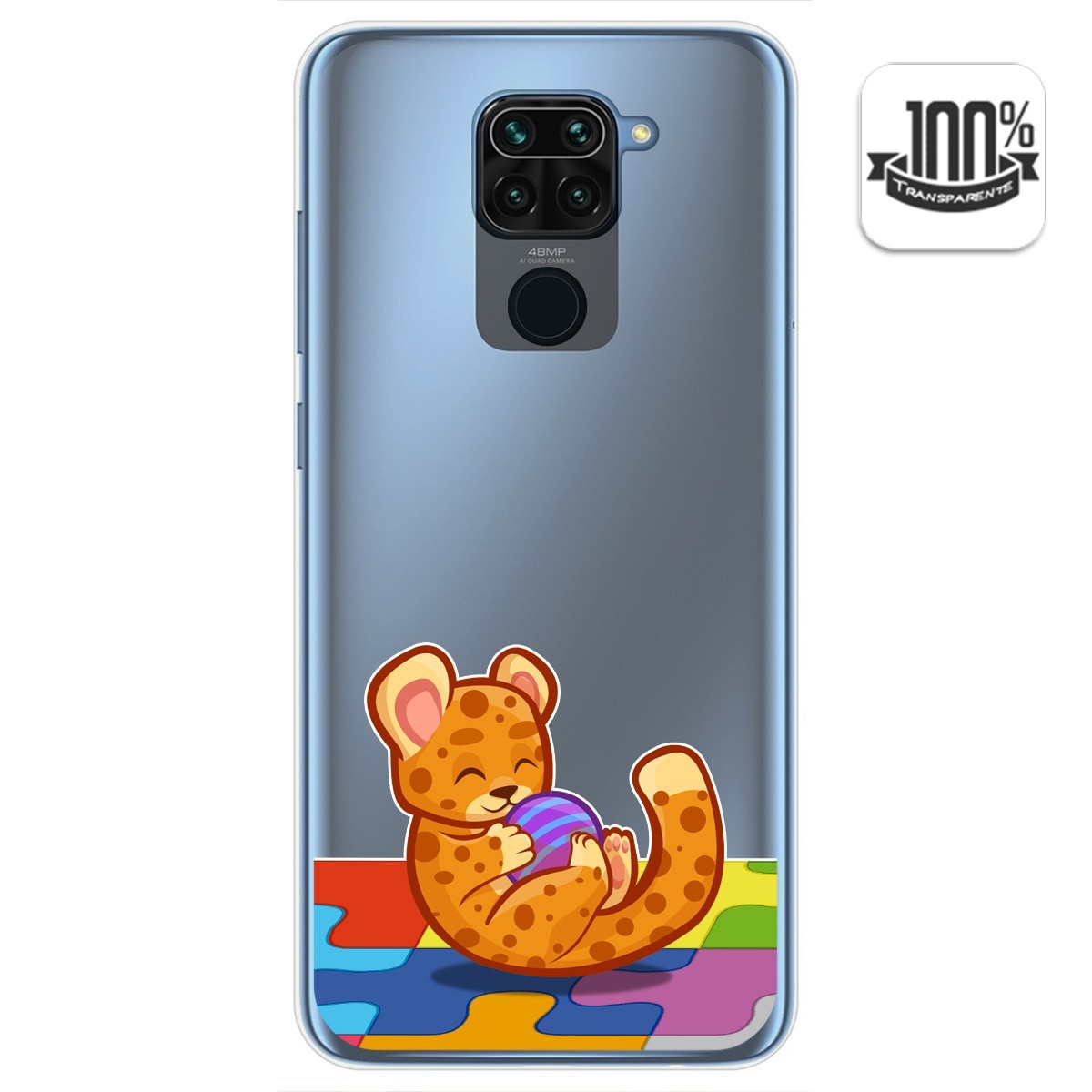Tumundosmartphone Funda Gel Transparente Xiaomi Redmi Note 9 Diseño Leopardo Personalizada