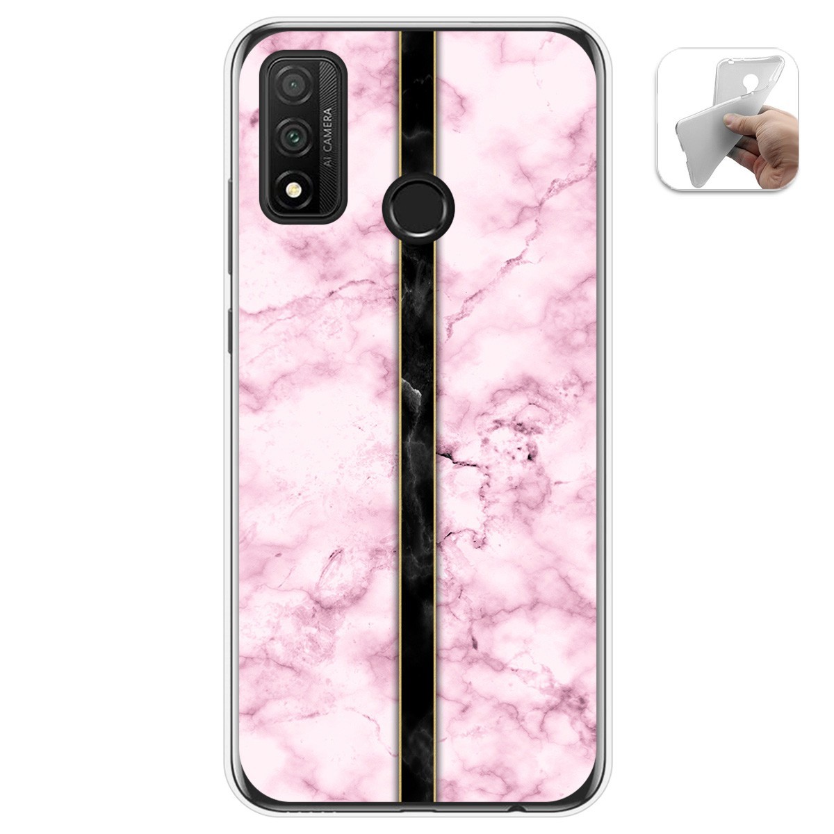 Tumundosmartphone Funda Gel Tpu para Huawei P Smart 2020 diseño Mármol 04 Dibujos