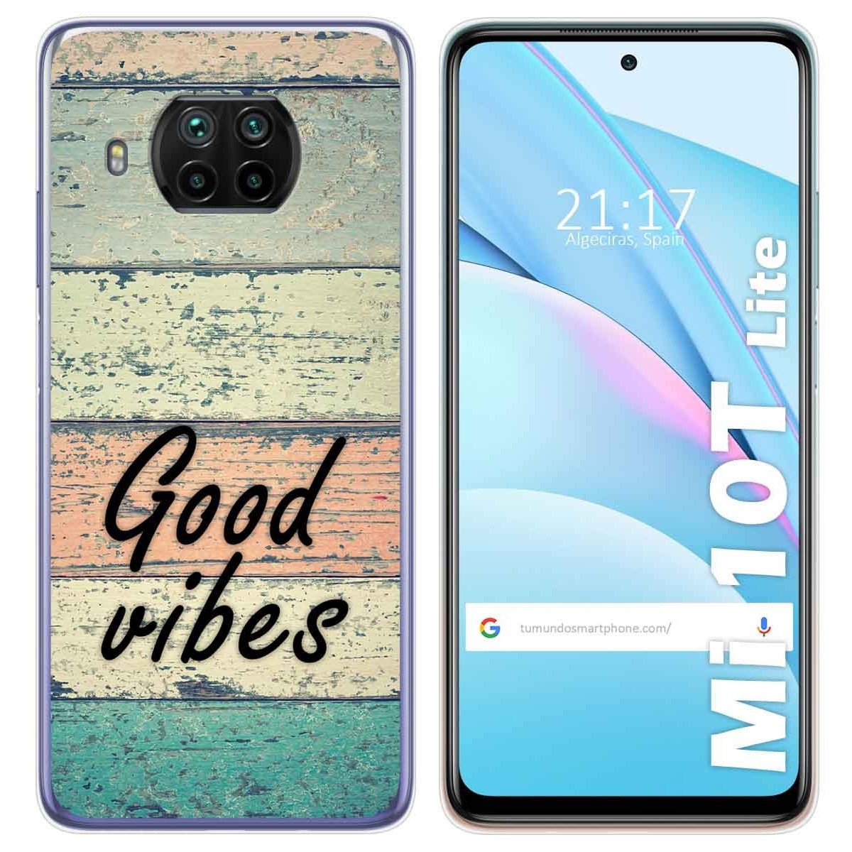 Tumundosmartphone Funda Gel Tpu para Xiaomi Mi 10T Lite diseño Madera 01 Dibujos