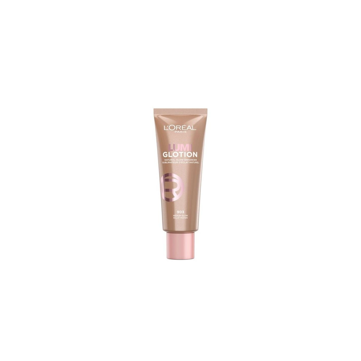 L'Oréal Paris - Lumi Glotion Iluminador Natural para rostro, loción iluminadora hidratante con acabado fresco y radiante, ideal para maquillaje mujer y uso diario bajo o sobre base