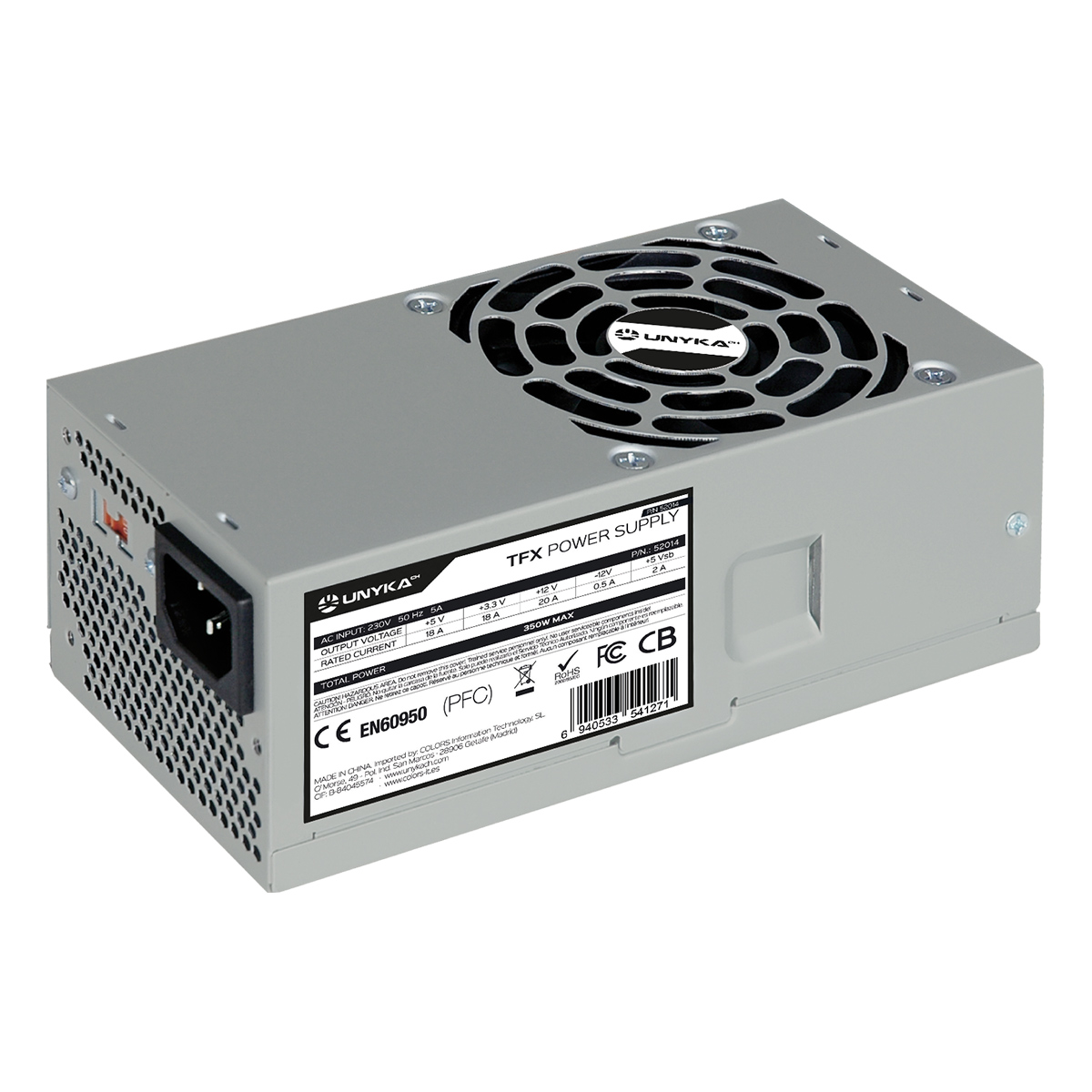 UNYKAch Fuente de Alimentación TFX 350W, con Ventilador de 80 mm Ultra Silencioso