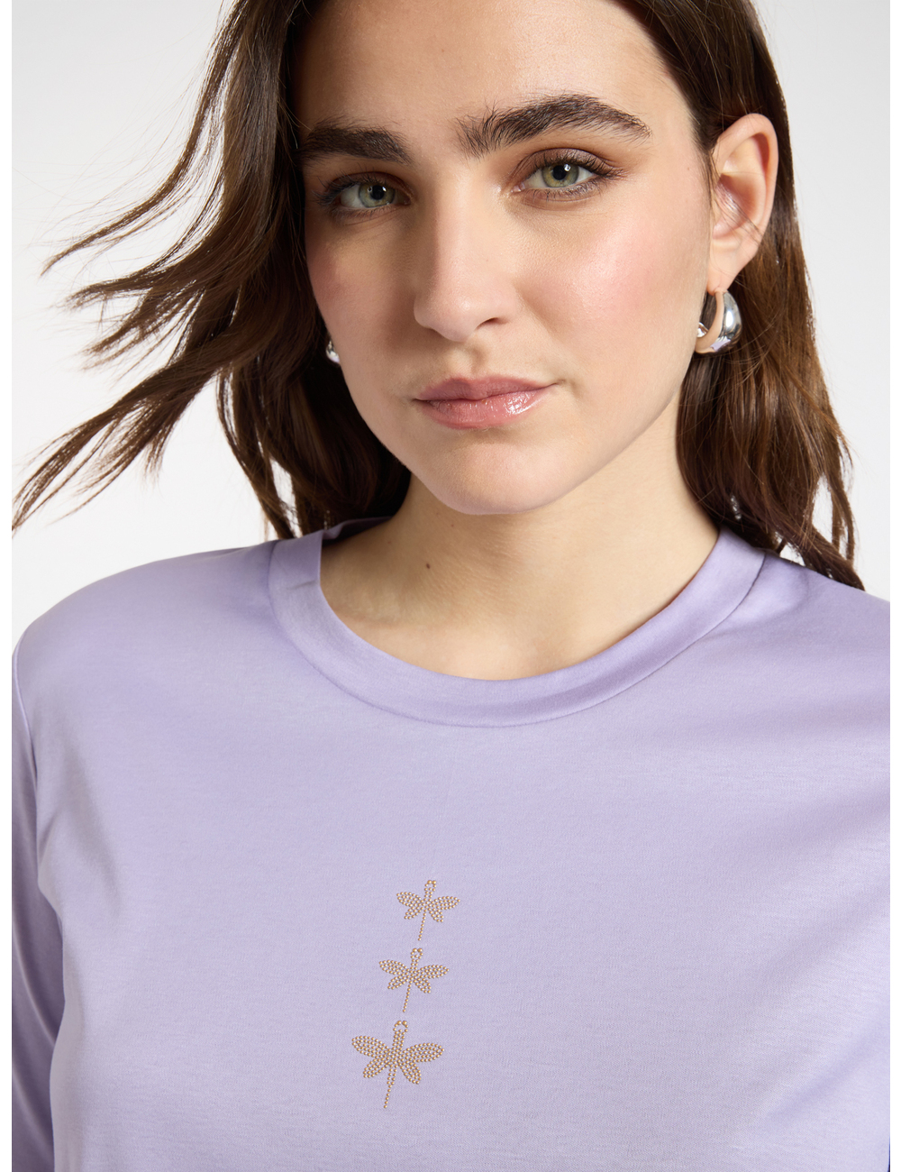 Elena Mirò - Camiseta de algodón con libélulas