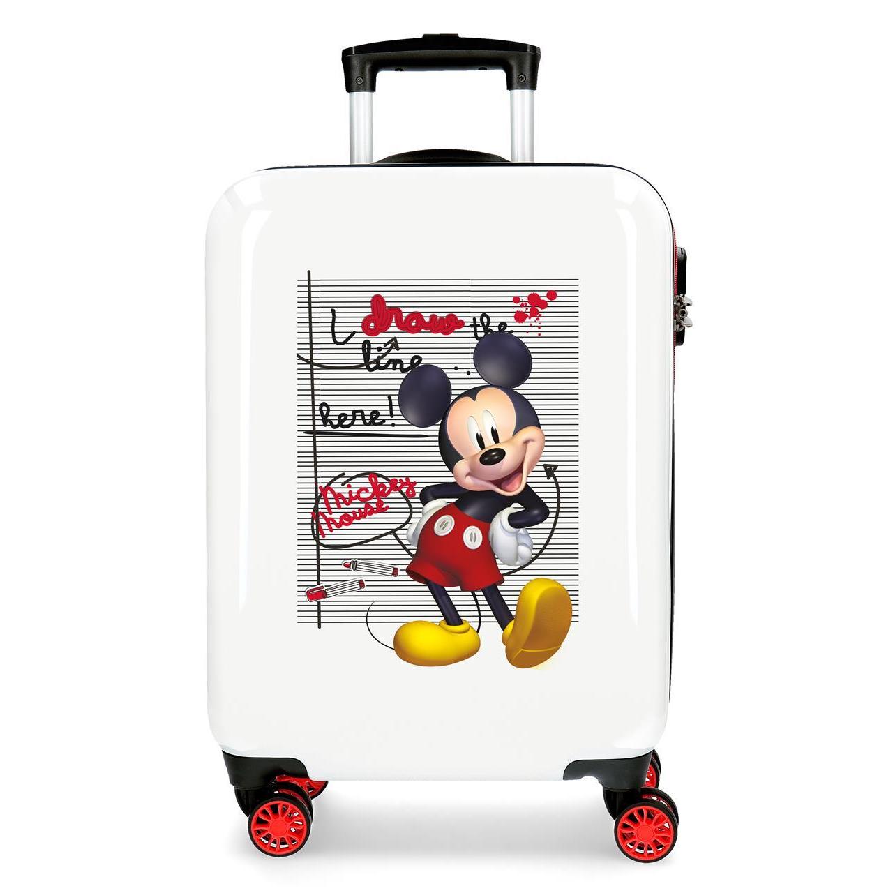 Maleta de cabina Disney Draw the line blanco 55x38x20cm